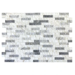 Dekoracyjny panel ścienny Marmur White Grey Marble Brick 36x10x0,8-1,3 cm - opakowanie 11 szt.