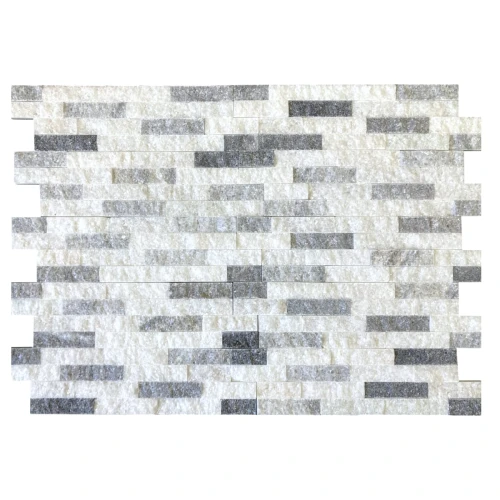 Dekoracyjny panel ścienny Marmur White Grey Marble Brick 36x10x0,8-1,3 cm - opakowanie 11 szt.